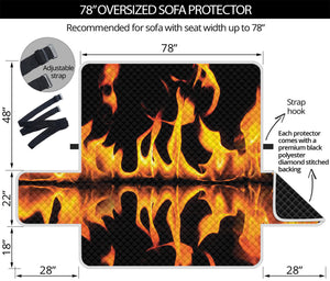 Fire Flame Burning Print Oversized Sofa Protector