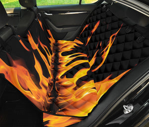 Fire Flame Burning Print Pet Car Back Seat Cover