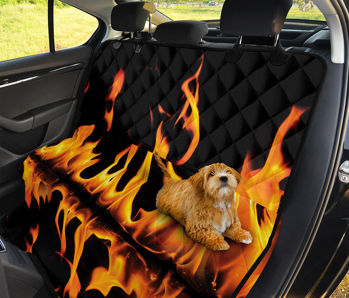 Fire Flame Burning Print Pet Car Back Seat Cover