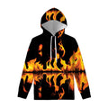 Fire Flame Burning Print Pullover Hoodie