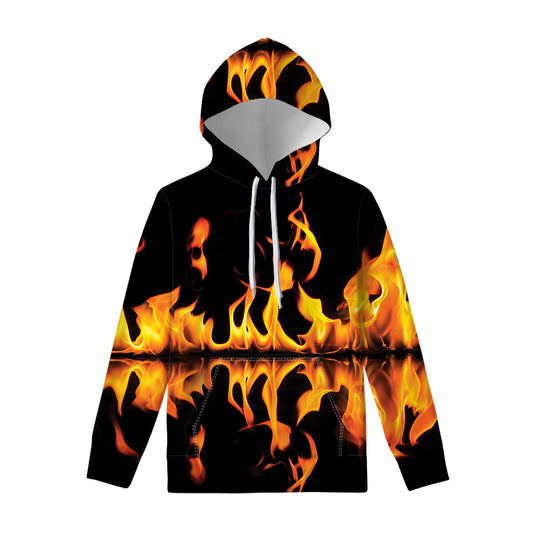 Fire Flame Burning Print Pullover Hoodie
