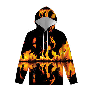 Fire Flame Burning Print Pullover Hoodie