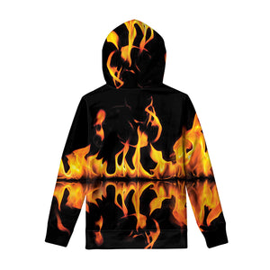 Fire Flame Burning Print Pullover Hoodie