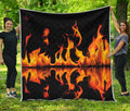 Fire Flame Burning Print Quilt