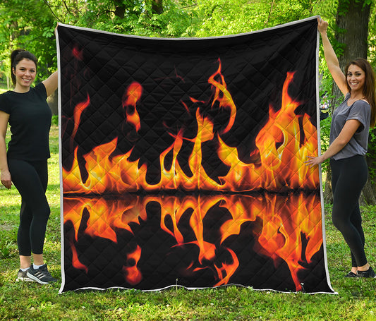 Fire Flame Burning Print Quilt