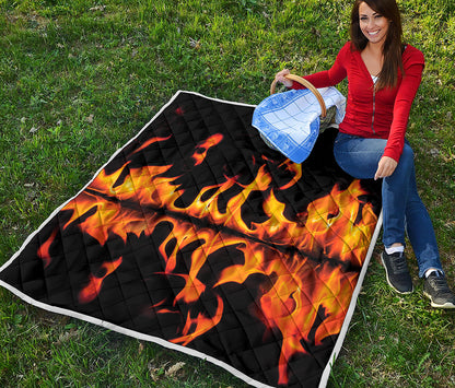 Fire Flame Burning Print Quilt