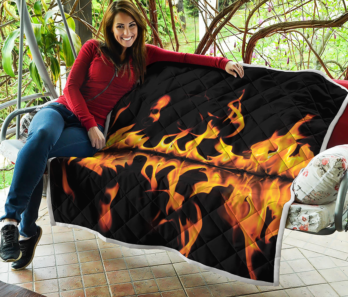 Fire Flame Burning Print Quilt