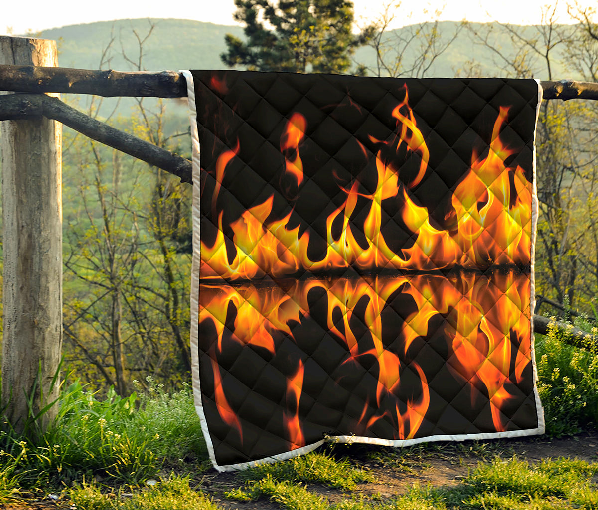 Fire Flame Burning Print Quilt