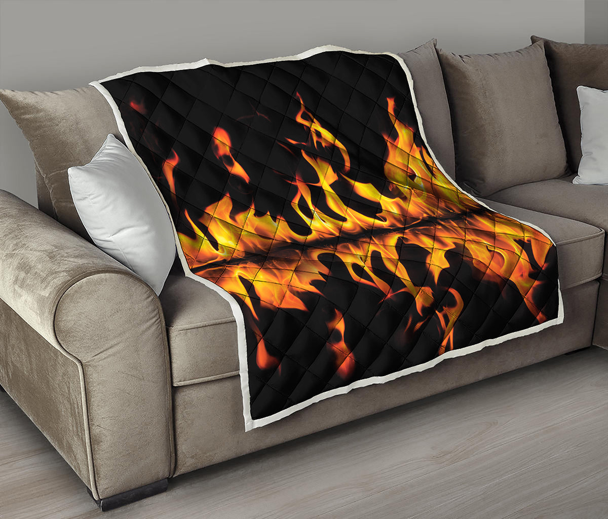 Fire Flame Burning Print Quilt