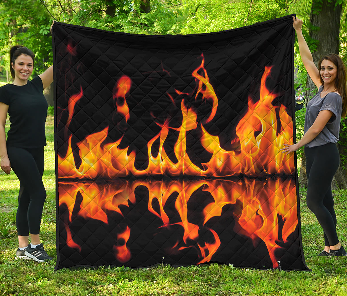 Fire Flame Burning Print Quilt