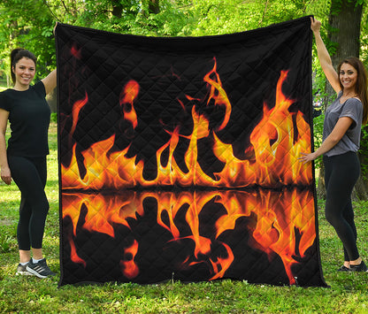 Fire Flame Burning Print Quilt