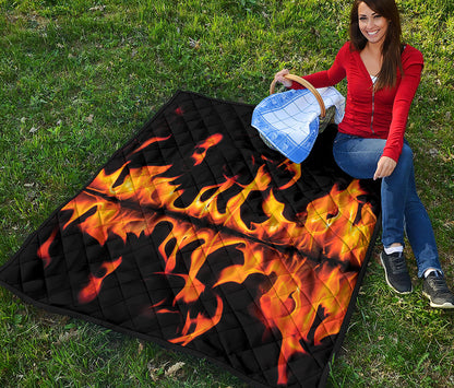 Fire Flame Burning Print Quilt