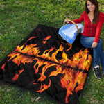 Fire Flame Burning Print Quilt