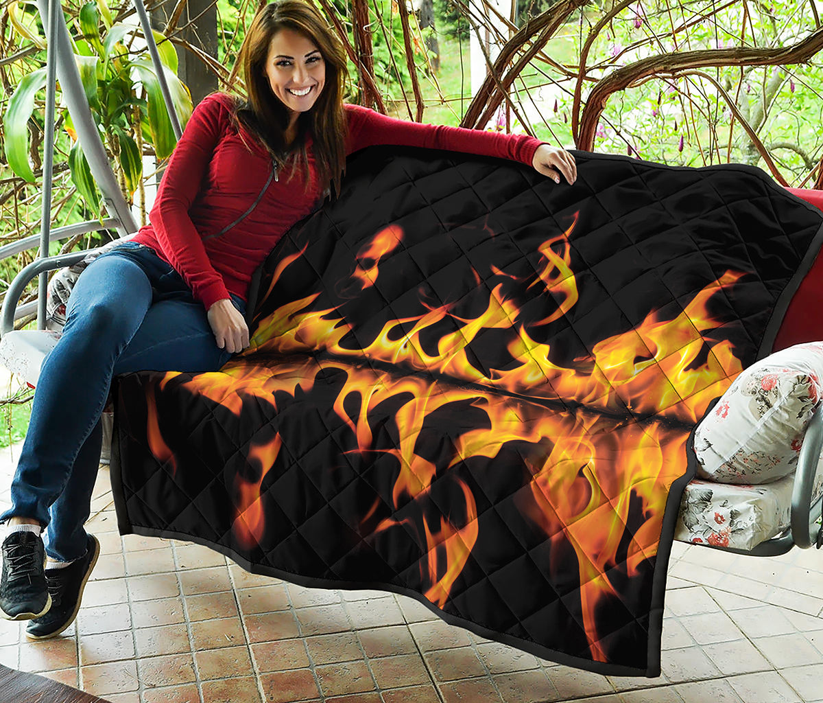 Fire Flame Burning Print Quilt