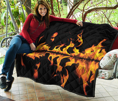 Fire Flame Burning Print Quilt