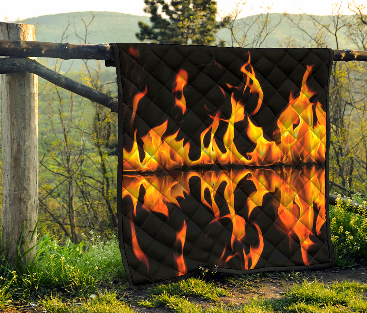 Fire Flame Burning Print Quilt
