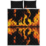 Fire Flame Burning Print Quilt Bed Set