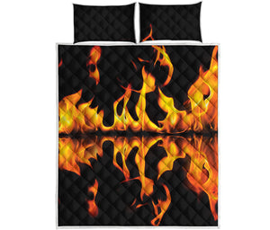 Fire Flame Burning Print Quilt Bed Set