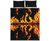 Fire Flame Burning Print Quilt Bed Set