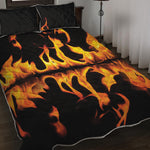 Fire Flame Burning Print Quilt Bed Set