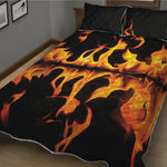 Fire Flame Burning Print Quilt Bed Set