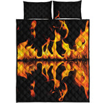 Fire Flame Burning Print Quilt Bed Set