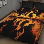 Fire Flame Burning Print Quilt Bed Set