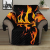 Fire Flame Burning Print Recliner Protector