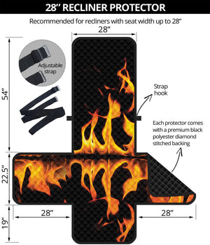 Fire Flame Burning Print Recliner Protector