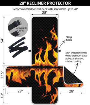 Fire Flame Burning Print Recliner Protector