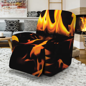 Fire Flame Burning Print Recliner Slipcover