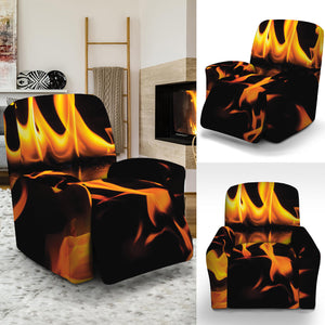 Fire Flame Burning Print Recliner Slipcover