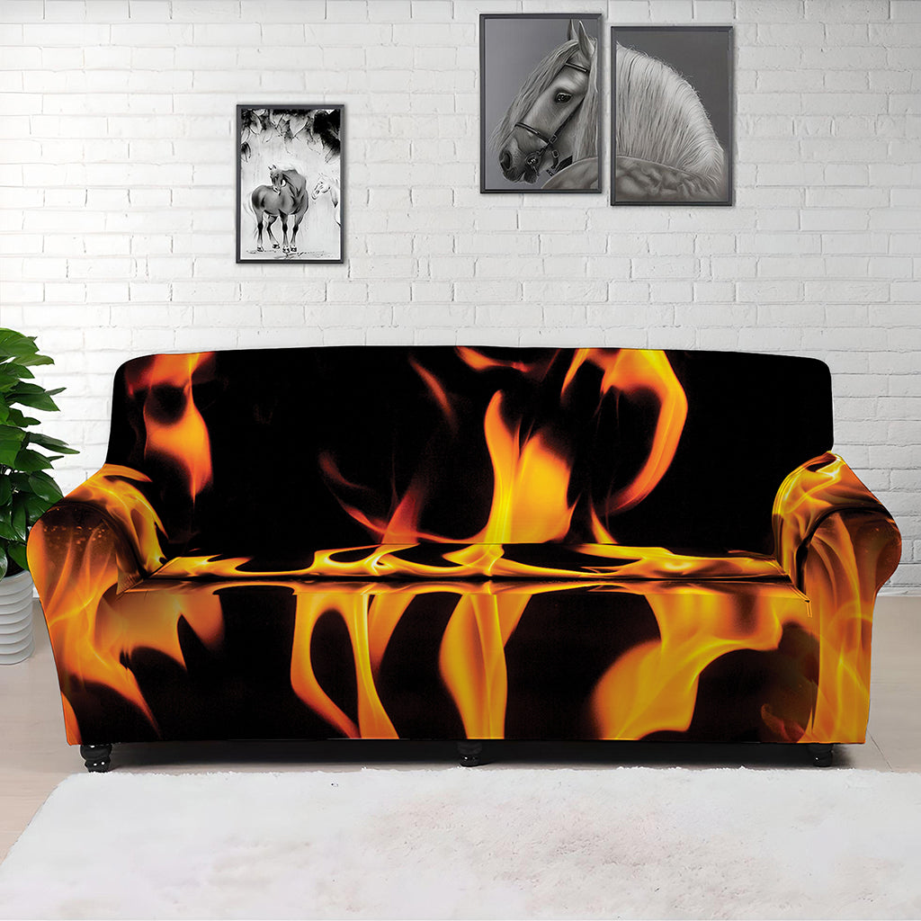 Fire Flame Burning Print Sofa Cover