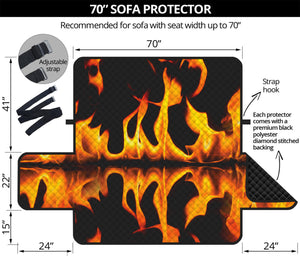 Fire Flame Burning Print Sofa Protector