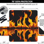 Fire Flame Burning Print Sofa Protector