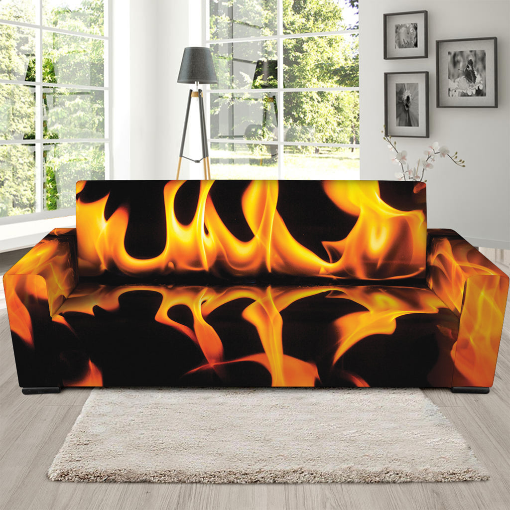 Fire Flame Burning Print Sofa Slipcover