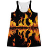 Fire Flame Burning Print Women's Racerback Tank Top