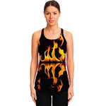 Fire Flame Burning Print Women's Racerback Tank Top