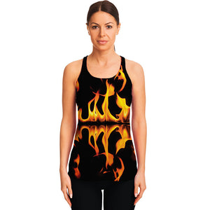 Fire Flame Burning Print Women's Racerback Tank Top