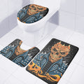 Fire Punk Devil Print 3 Piece Bath Mat Set