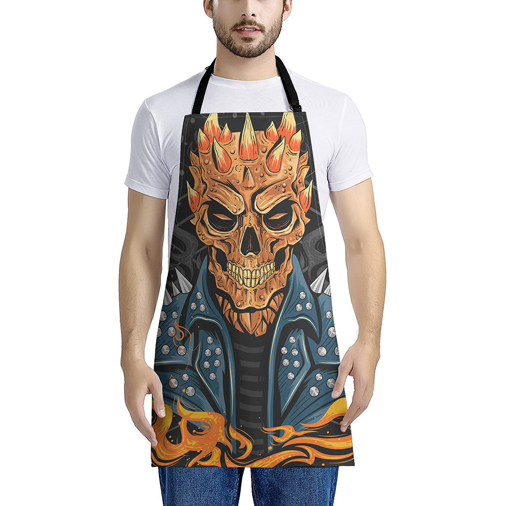 Fire Punk Devil Print Apron