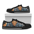 Fire Punk Devil Print Black Low Top Sneakers