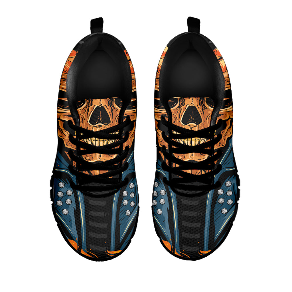 Fire Punk Devil Print Black Sneakers