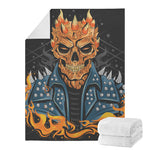 Fire Punk Devil Print Blanket