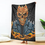 Fire Punk Devil Print Blanket