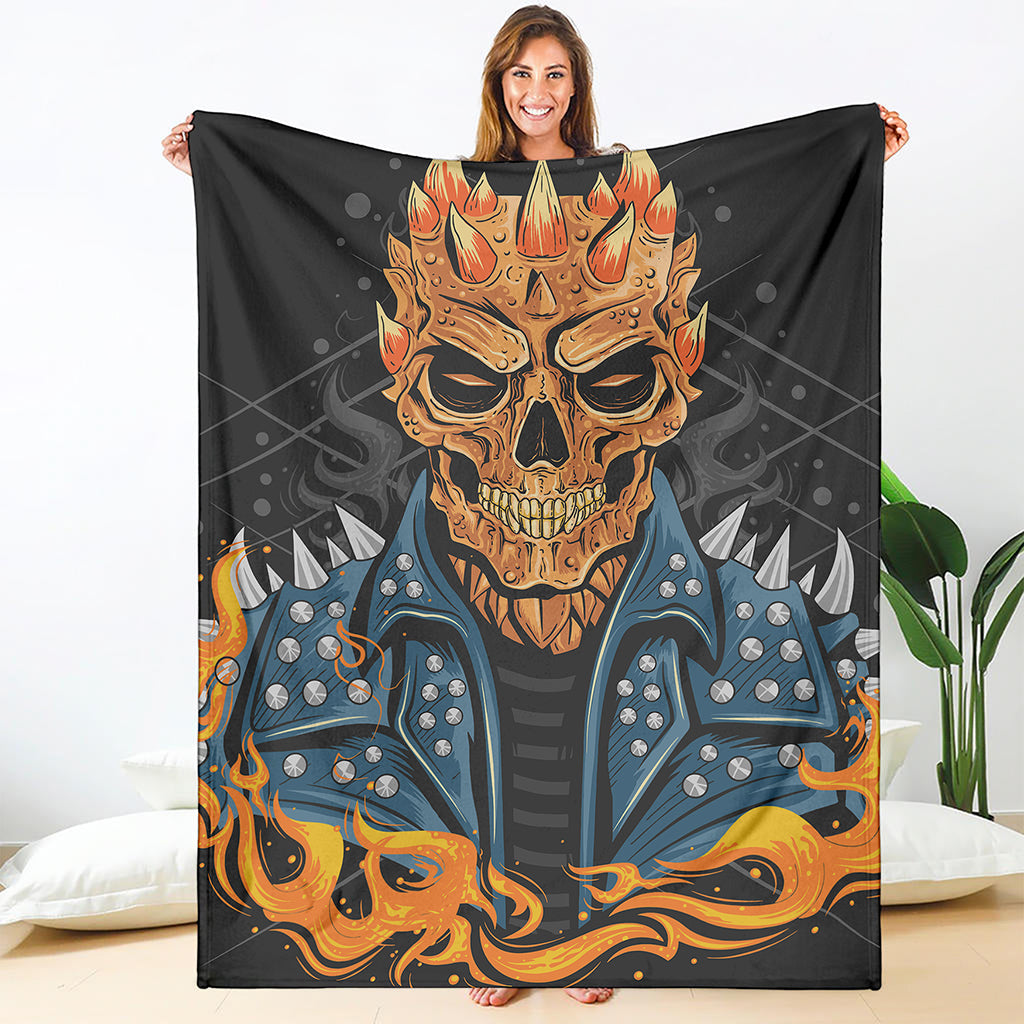 Fire Punk Devil Print Blanket