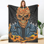 Fire Punk Devil Print Blanket
