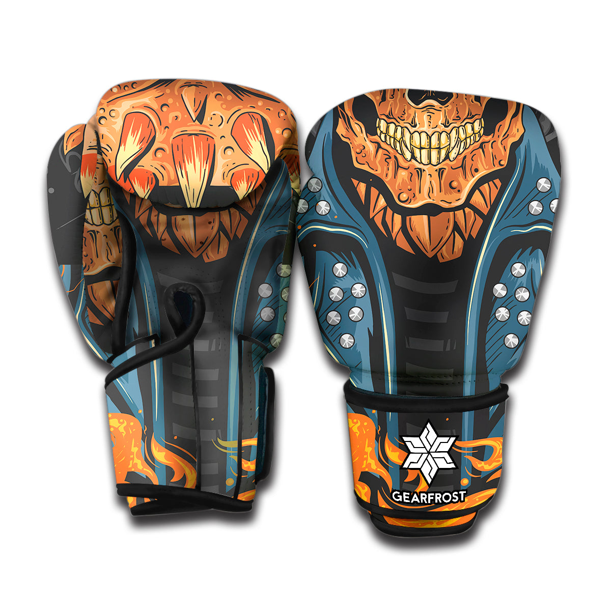 Fire Punk Devil Print Boxing Gloves