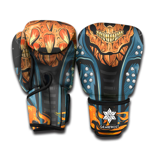 Fire Punk Devil Print Boxing Gloves