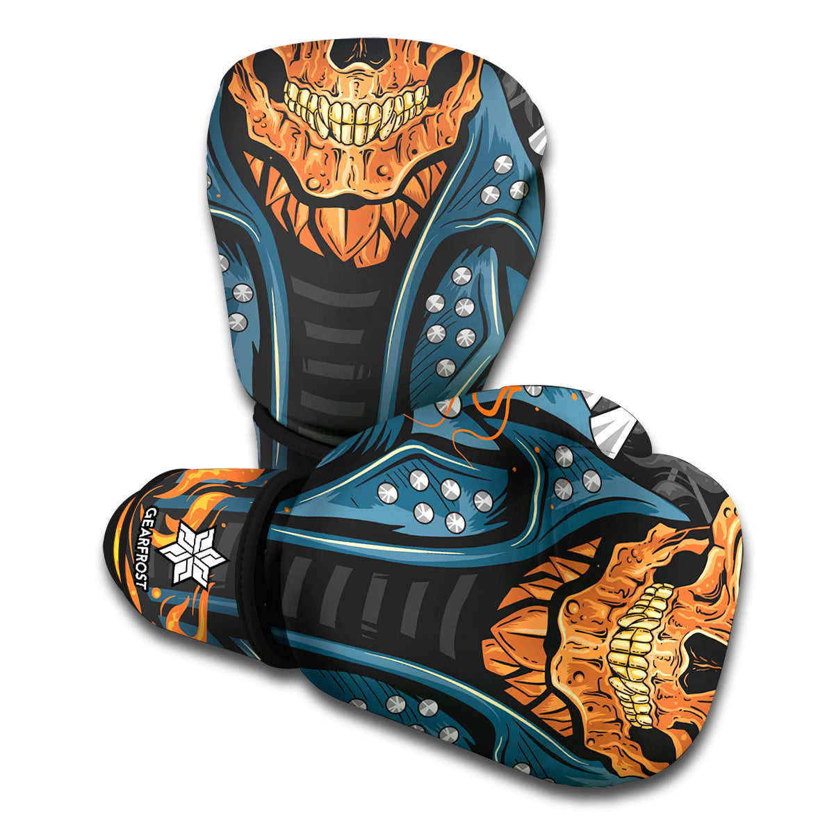 Fire Punk Devil Print Boxing Gloves